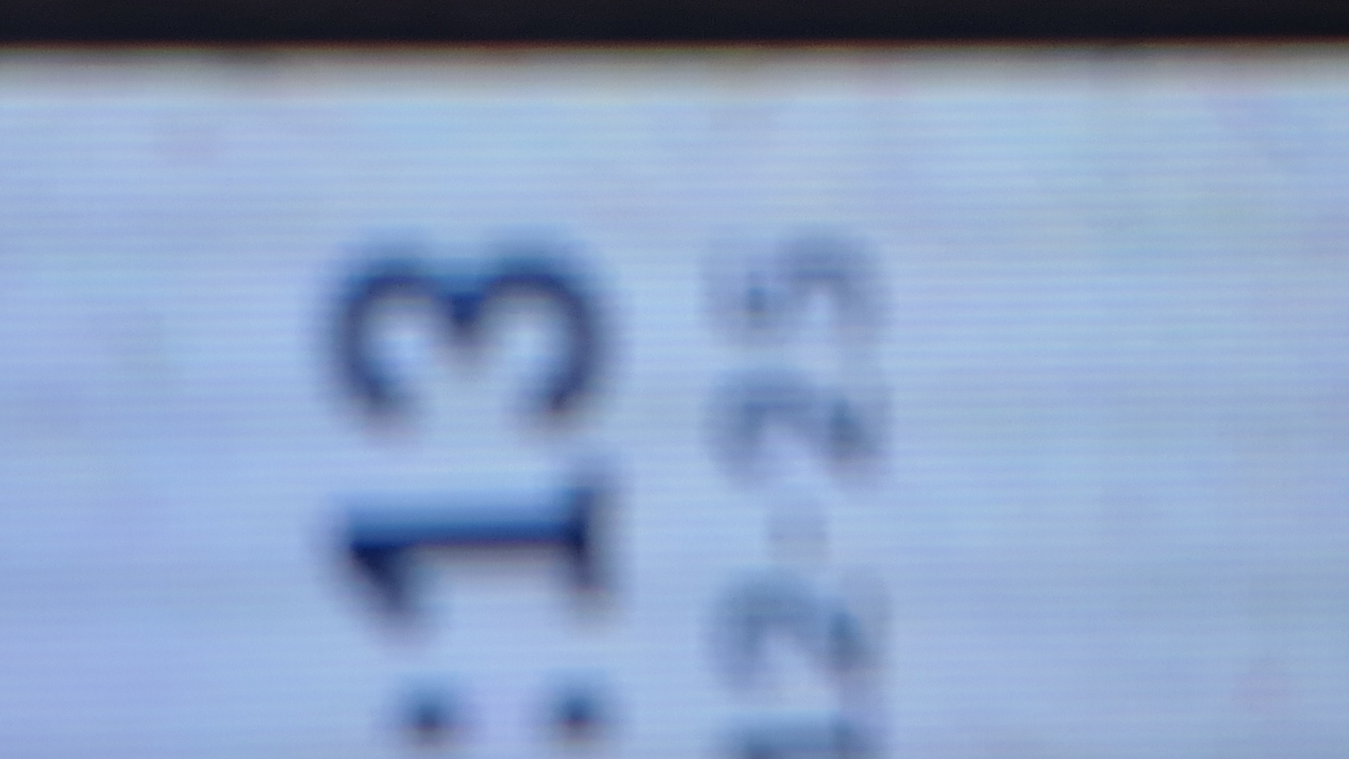 Onleesbare cijfers op een scherm